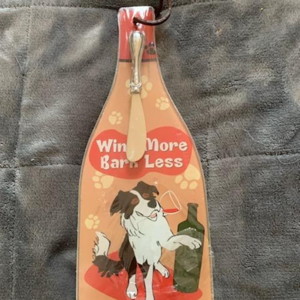 Wine More, Bark Less Cheese Server Set
